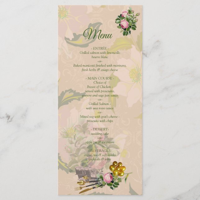 Menu Cardápio do Jardim Bush Vitoriano (Frente)