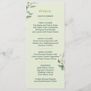 Menu Cardápio do Jardim de Oliveiras da Toscana