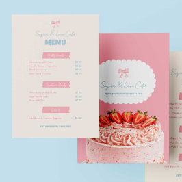 Menu Cardápio do Pink Bow Cafe Padaria Personalizada Pa