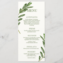 Menu Cardápio do Ramo de Oliveira