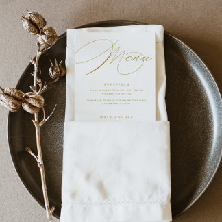 Menu Cardápio Dourado Elegante