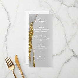 Menu Cardápio Flat Dourado à Mão com Tinta Alcoólica Br