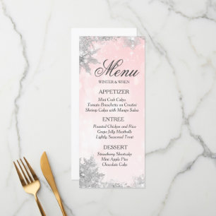 Menu Cardápio Floco de Neve Geado de Inverno