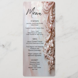 Menu Cardápio Floral e Pérola Ornata Rosa