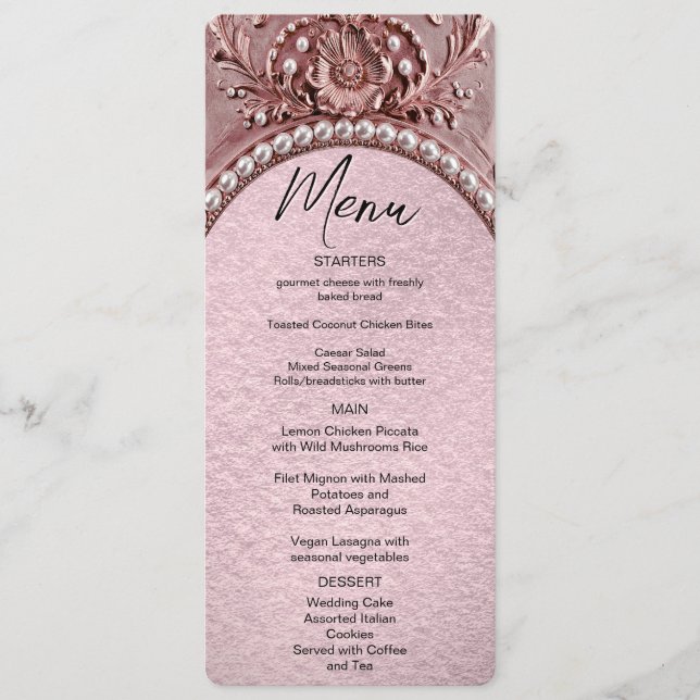 Menu Cardápio Floral Flor de Rosa (Frente)