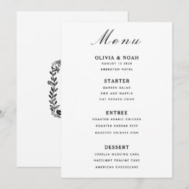 Menu Cardápio Minimalista Clássico Preto e Branco Simpl