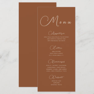Menu Cardápio Minimalista de Terracota