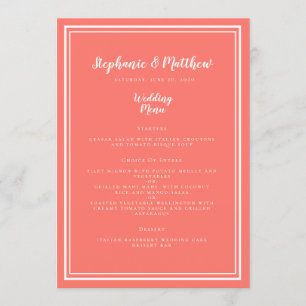 Menu Cardápio para Convidado de Casamento Simples Elega