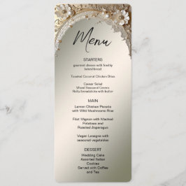 Menu Cardápio Pérolas Flores Brancas Modernas