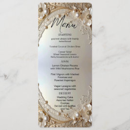 Menu Cardápio Pérolas Flores Brancas Modernas