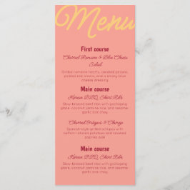 Menu Cardápio Petit de Comida e Bebidas Retro Pôr do So