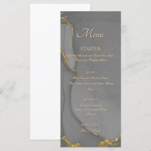 Menu Cardápio Plano Chic Tinta Alcoólica Brilho Cinza