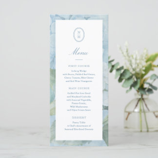 Menu Cardápio Plano de Casamento com Crista de Monogram