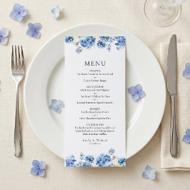 Menu Cardápio Plano de Casamento Costeira Hortênsia Azu