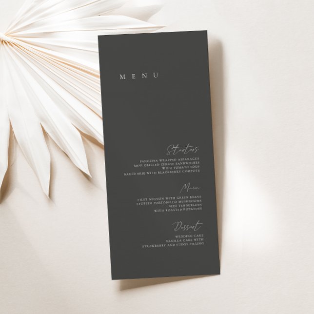 Menu Cardápio Plano de Casamento Minimalista Moderno Pr (Criador carregado)