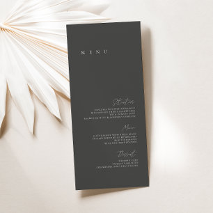Menu Cardápio Plano de Casamento Minimalista Preto e Br