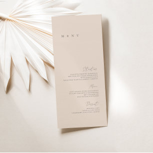 Menu Cardápio Plano de Casamento Minimalista Rosa Corad