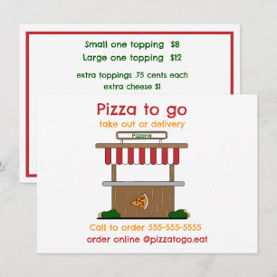 Menu Cardápio Plano de Pizza para Retirada, Entrega ou