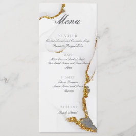 Menu Cardápio Plano Dourado com Glitter Feito à Mão com