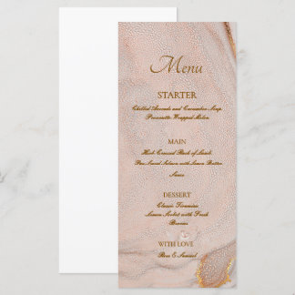 Menu Cardápio Plano Elegante Rosa Tinta Alcoólica