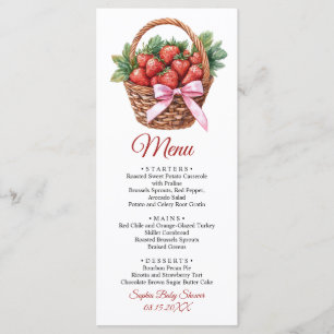Menu Cardápio Plano Festa de Bebê Berry Sweet Morango