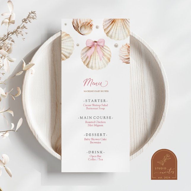 Menu Cardápio Plano Festa de Bebê Menina Arco Rosa Conc (Criador carregado)