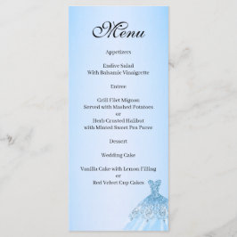 Menu Cardápio Quenceanera Azul