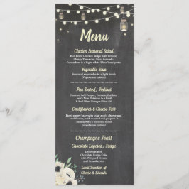 Menu Cardápio Recepção Casamento Jars Fireflies Giz