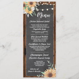 Menu Cardápio Recepção de Casamento Girassol Madeira