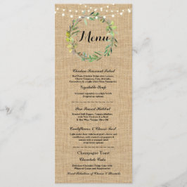 Menu Cardápio Recepção de Casamento Rústico Flores de S