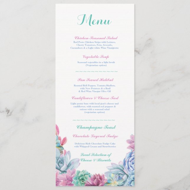 Menu Cardápio Recepção de Casamento Rústico Pastel Sucu (Frente)