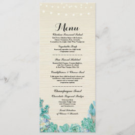Menu Cardápio Recepção de Casamento Rústico Suculentas 
