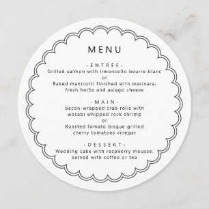 Menu Cardápio Redondo Moderno com Borda Canelada