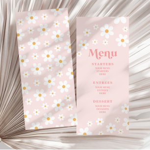 Menu Cardápio Rosa Daisy Retro