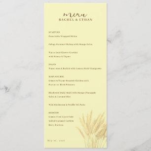Menu Cardápio Trigo Bege Elegante