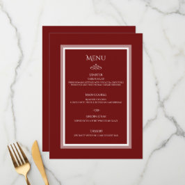 Menu Cardápio vermelho de casamento ruivo