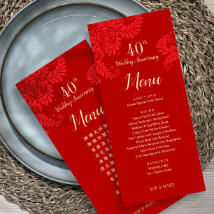 Menu Cardápios de Aniversário de Casamento Tradicional 