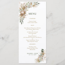 Menu Cardápios de Casamento Boho Botânico Verde e Doura