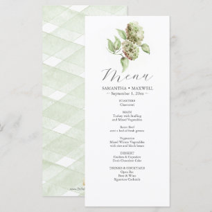 Menu Cardápios de Casamento com Hortênsias