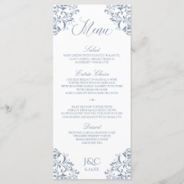 Menu Cardápios de Casamento Elegantes | Nadine (Azul Po