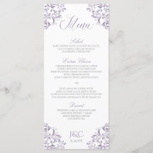 Cardápios de Casamento Elegantes | Nadine (Lavanda
