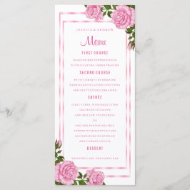Menu Cardápios de Casamento Pretty Pink Corner Bouquets