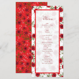 Menu Cardápios de Casamento Romântico Rosa Vermelha