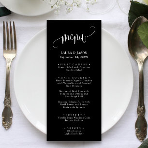 Menu Cardápios de Casamento Rústicos com Caligrafia Sim