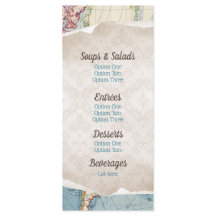 Cardápios de Chá de Bebê com Mapas Antigos