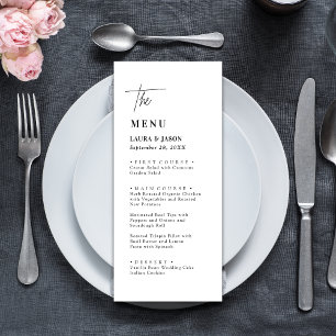 Menu Cardápios de Jantar de Casamento Minimalistas Pret