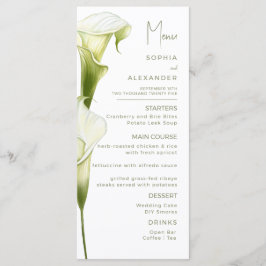 Menu Cardápios para um casamento moderno.
