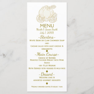 Menu Carrinho de Cinderela de Ouro Cardápio de Fadas Pr