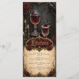 Menu Carta de Bebidas e Sobremesas Libações Góticas