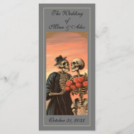 Menu Casal De Esqueleto Vintage Com Cinzas Florais De O